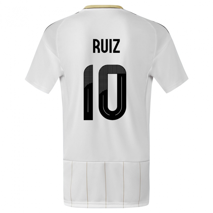 Niño Camiseta Costa Rica Bryan Ruiz #10 Blanco 2ª Equipación 24-26 La Camisa