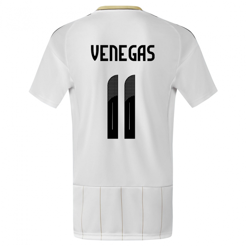 Niño Camiseta Costa Rica Johan Venegas #11 Blanco 2ª Equipación 24-26 La Camisa