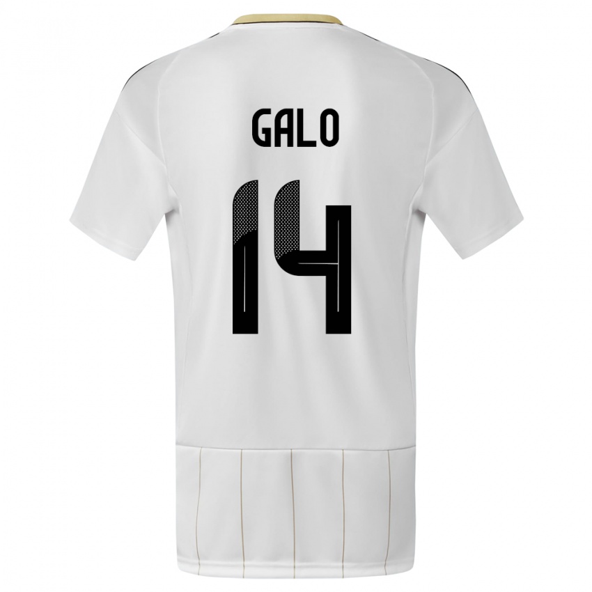 Niño Camiseta Costa Rica Orlando Galo #14 Blanco 2ª Equipación 24-26 La Camisa