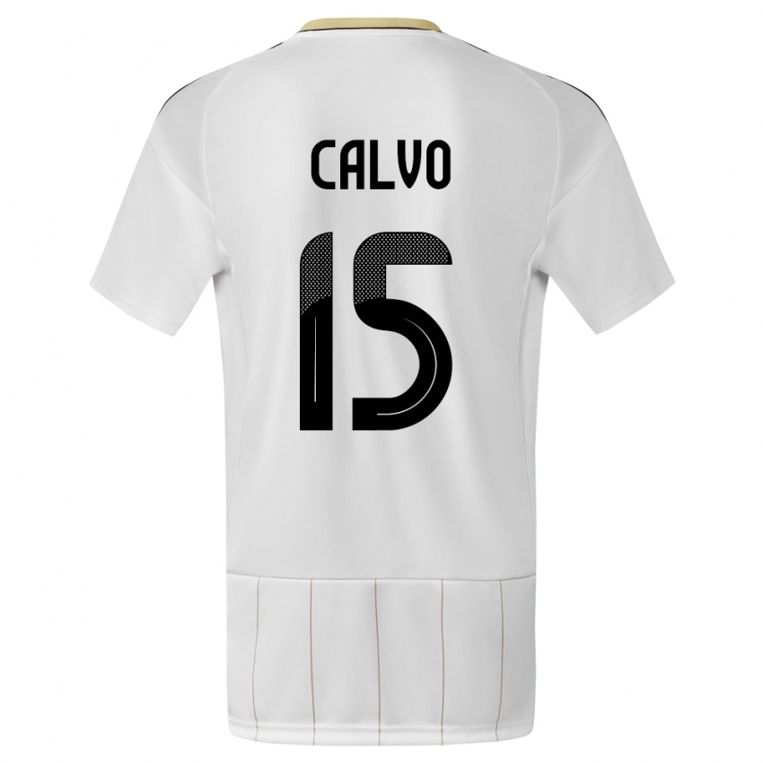 Niño Camiseta Costa Rica Francisco Calvo #15 Blanco 2ª Equipación 24-26 La Camisa
