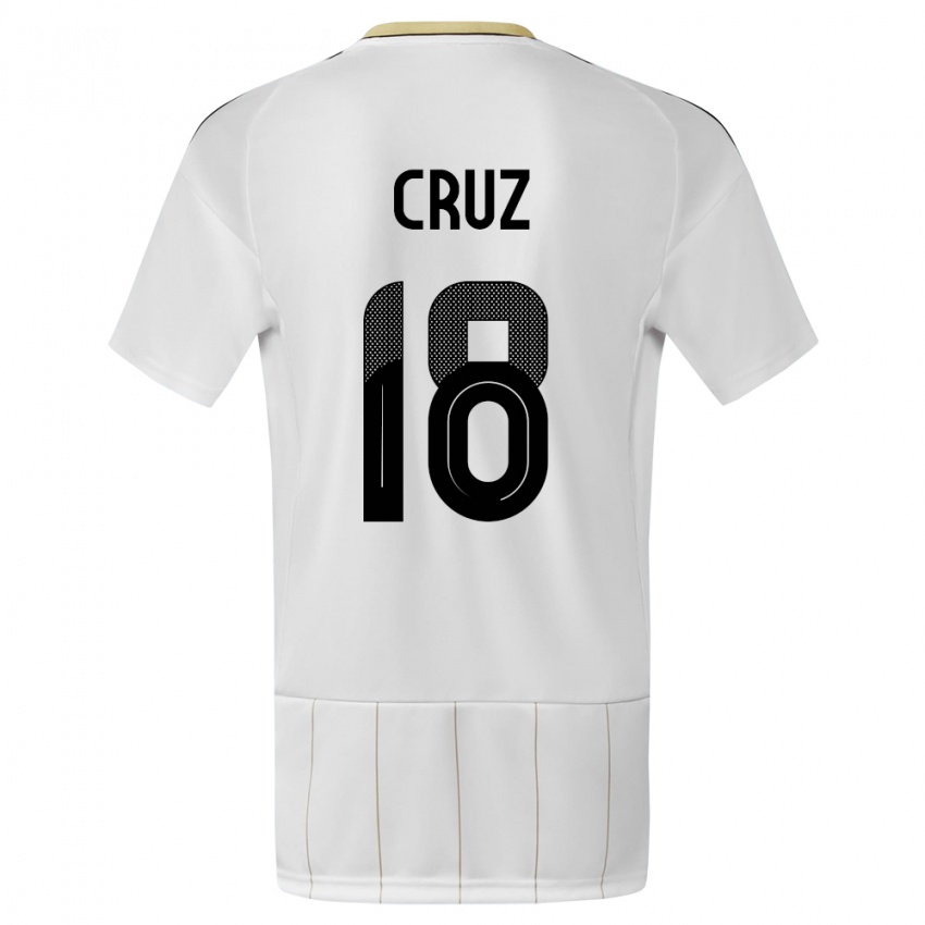 Niño Camiseta Costa Rica Aaron Cruz #18 Blanco 2ª Equipación 24-26 La Camisa