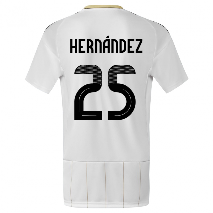 Niño Camiseta Costa Rica Anthony Hernandez #25 Blanco 2ª Equipación 24-26 La Camisa