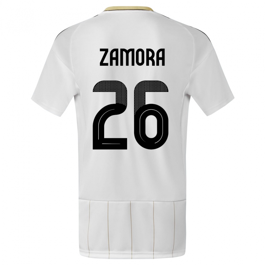 Niño Camiseta Costa Rica Alvaro Zamora #26 Blanco 2ª Equipación 24-26 La Camisa