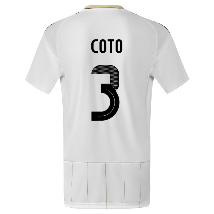 Niño Camiseta Costa Rica Maria Coto #3 Blanco 2ª Equipación 24-26 La Camisa
