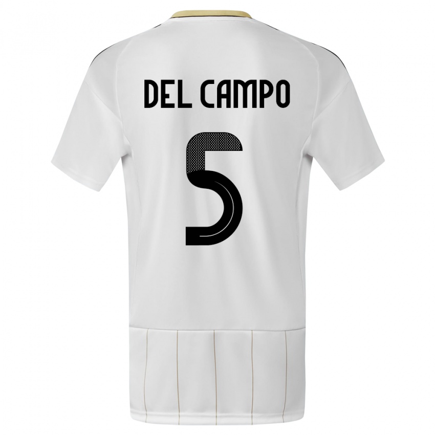 Niño Camiseta Costa Rica Valeria Del Campo #5 Blanco 2ª Equipación 24-26 La Camisa