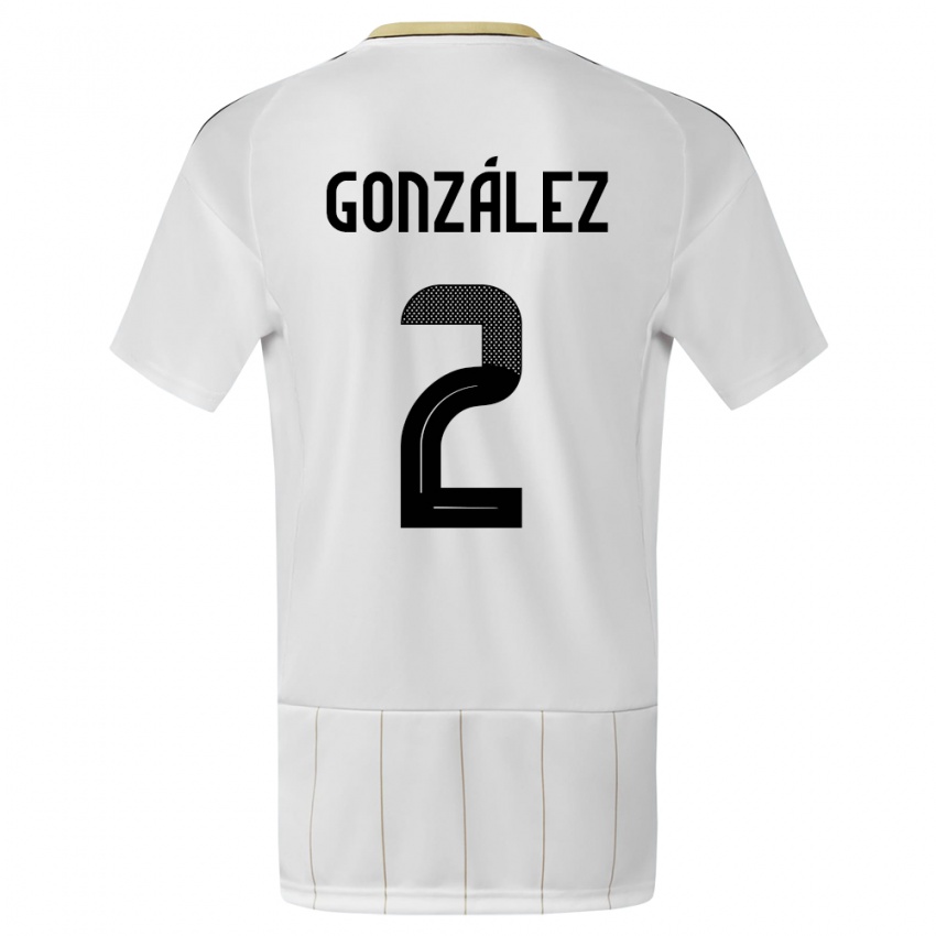 Niño Camiseta Costa Rica Julian Gonzalez #2 Blanco 2ª Equipación 24-26 La Camisa