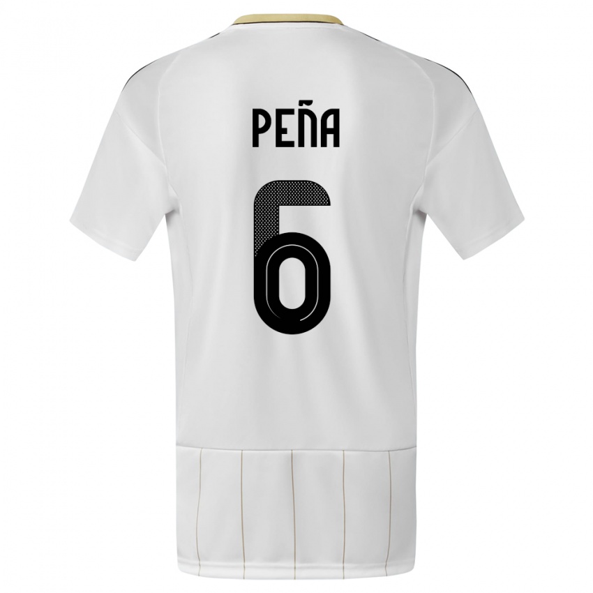 Niño Camiseta Costa Rica Ricardo Pena #6 Blanco 2ª Equipación 24-26 La Camisa