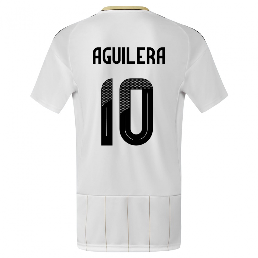Niño Camiseta Costa Rica Brandon Aguilera #10 Blanco 2ª Equipación 24-26 La Camisa