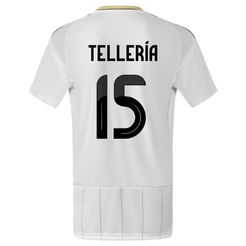 Niño Camiseta Costa Rica Jostin Telleria #15 Blanco 2ª Equipación 24-26 La Camisa