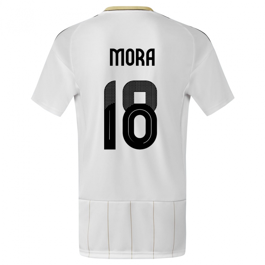 Niño Camiseta Costa Rica Bayron Mora #18 Blanco 2ª Equipación 24-26 La Camisa