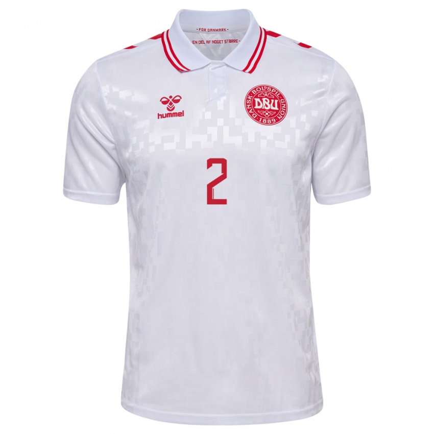 Niño Camiseta Dinamarca Oliver Svendsen #2 Blanco 2ª Equipación 24-26 La Camisa
