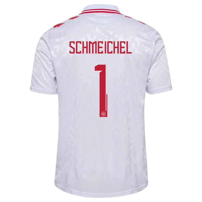 Niño Camiseta Dinamarca Kasper Schmeichel #1 Blanco 2ª Equipación 24-26 La Camisa