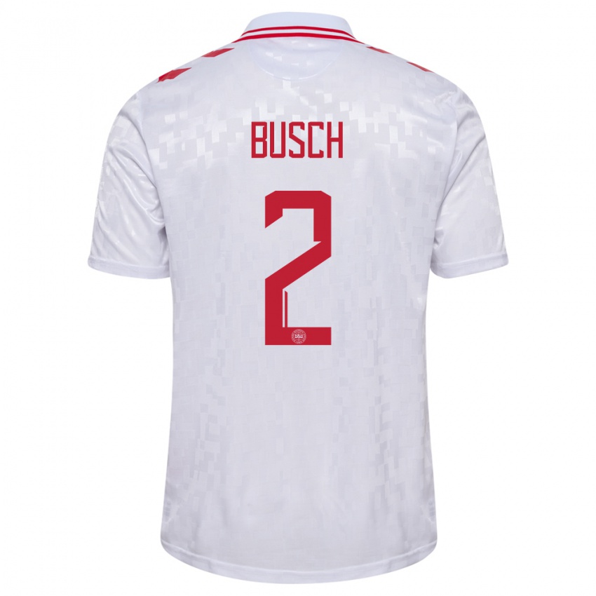 Niño Camiseta Dinamarca Alexander Busch #2 Blanco 2ª Equipación 24-26 La Camisa