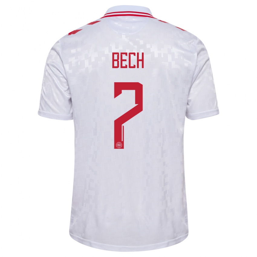 Niño Camiseta Dinamarca Tobias Bech #7 Blanco 2ª Equipación 24-26 La Camisa