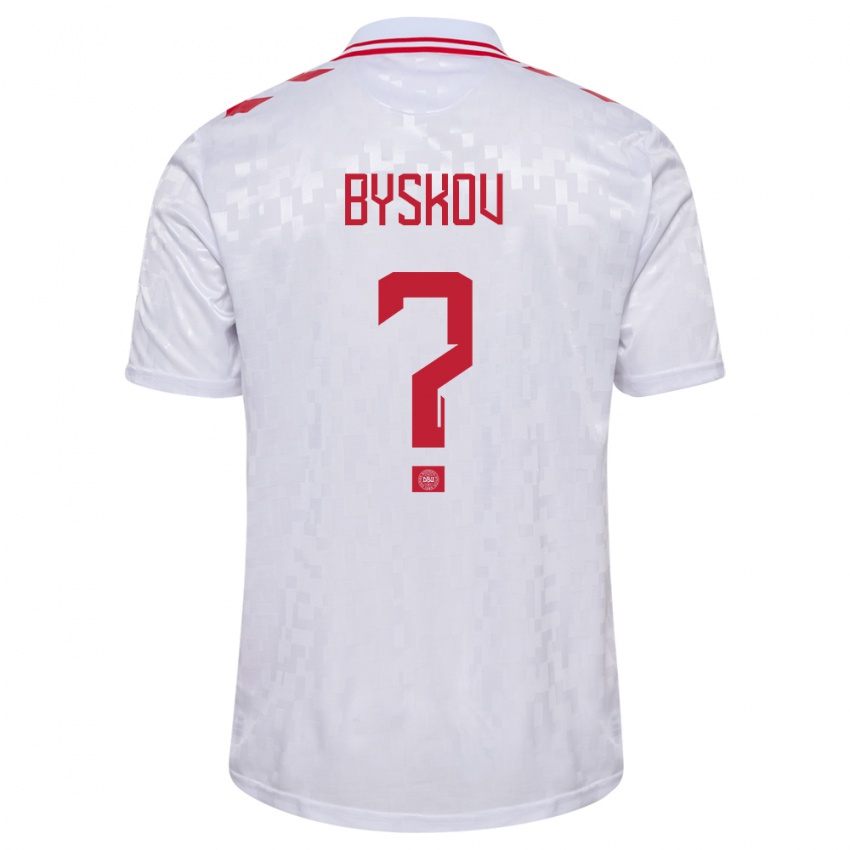 Niño Camiseta Dinamarca Valdemar Byskov #0 Blanco 2ª Equipación 24-26 La Camisa