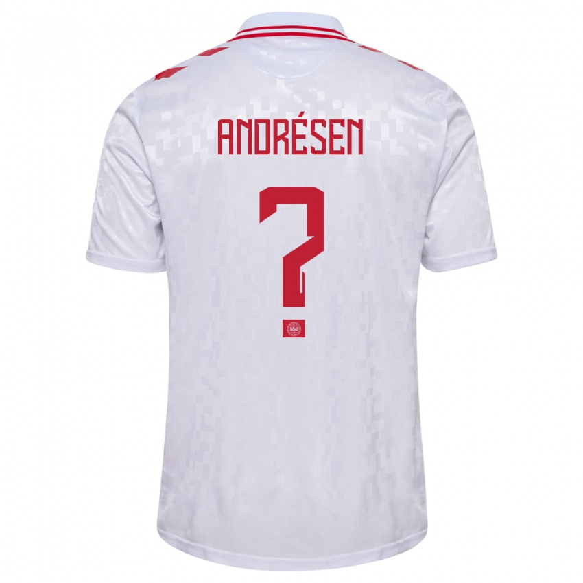 Niño Camiseta Dinamarca Aske Andrésen #0 Blanco 2ª Equipación 24-26 La Camisa