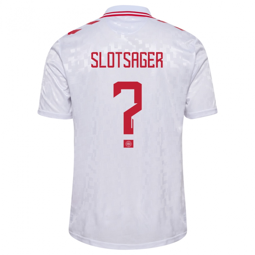 Niño Camiseta Dinamarca Tobias Slotsager #0 Blanco 2ª Equipación 24-26 La Camisa
