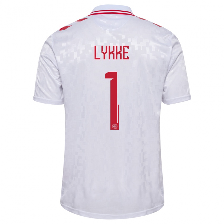 Niño Camiseta Dinamarca William Lykke #1 Blanco 2ª Equipación 24-26 La Camisa