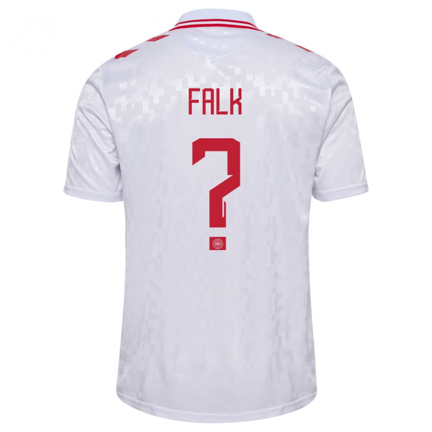Niño Camiseta Dinamarca Lukas Falk #0 Blanco 2ª Equipación 24-26 La Camisa