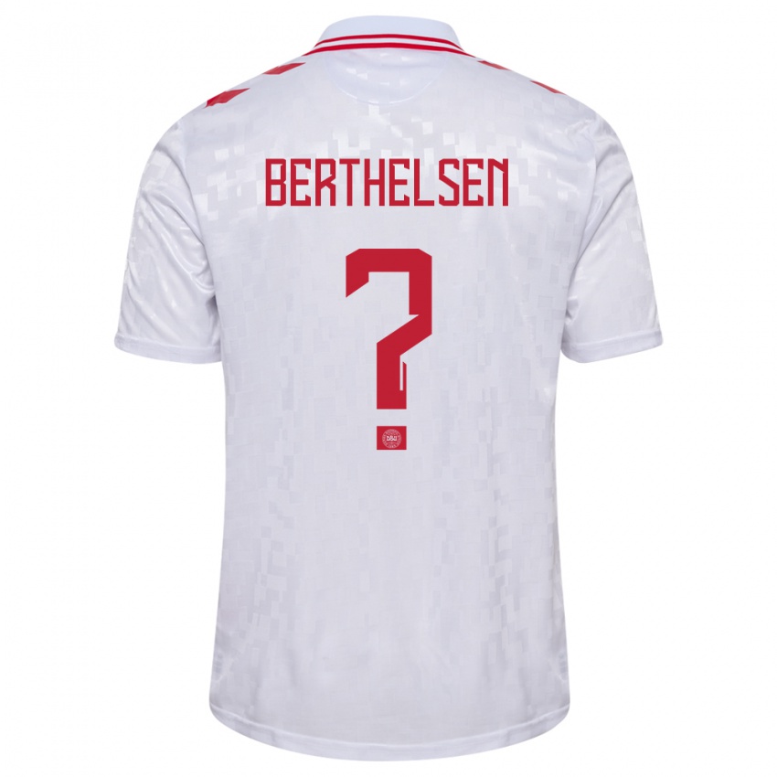 Niño Camiseta Dinamarca Villum Berthelsen #0 Blanco 2ª Equipación 24-26 La Camisa