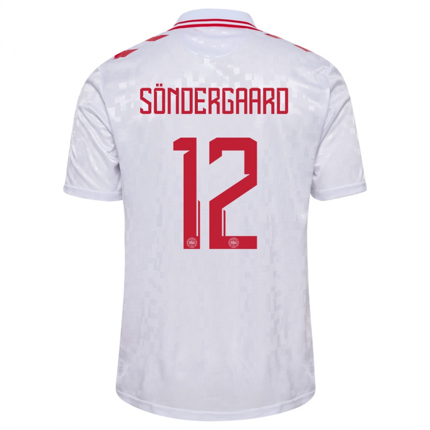 Niño Camiseta Dinamarca Philip Söndergaard #12 Blanco 2ª Equipación 24-26 La Camisa