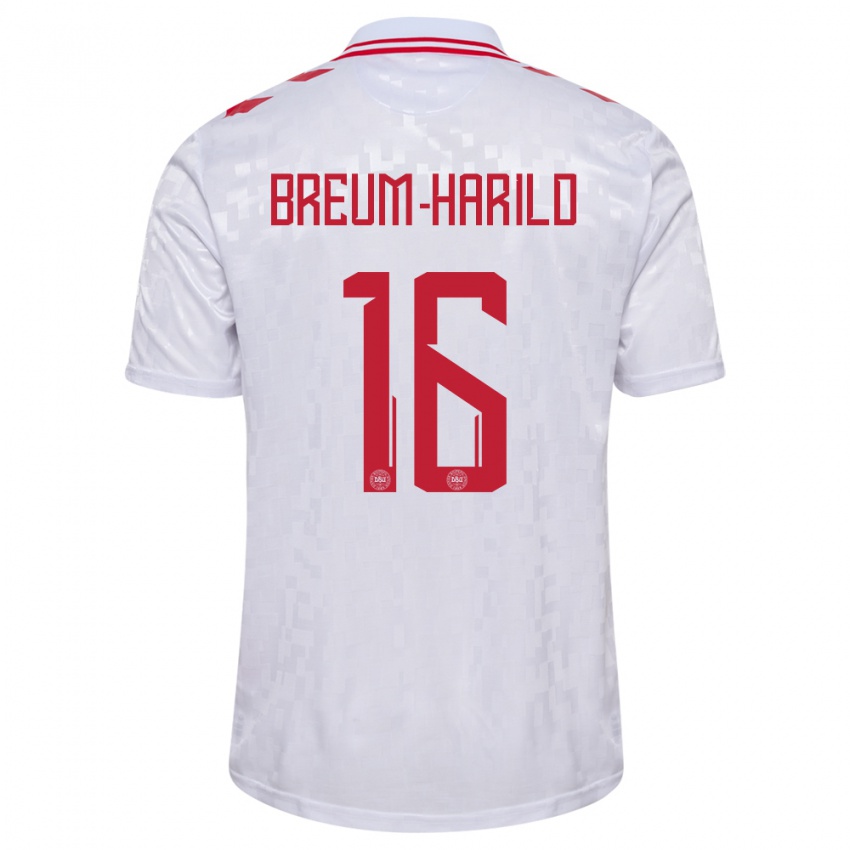Niño Camiseta Dinamarca Tobias Breum-Harild #16 Blanco 2ª Equipación 24-26 La Camisa