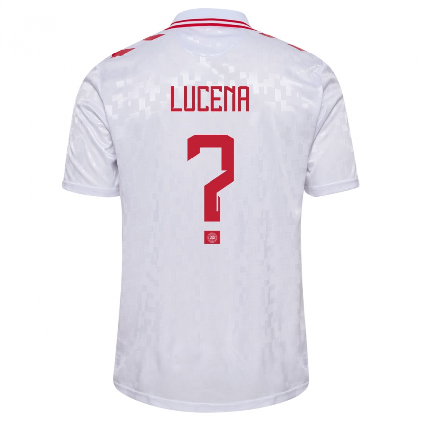 Niño Camiseta Dinamarca Julius Lucena #0 Blanco 2ª Equipación 24-26 La Camisa