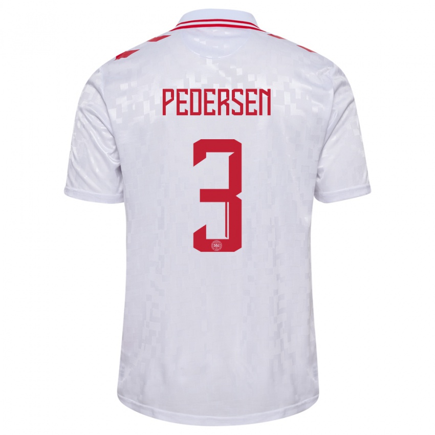 Niño Camiseta Dinamarca Stine Ballisager Pedersen #3 Blanco 2ª Equipación 24-26 La Camisa