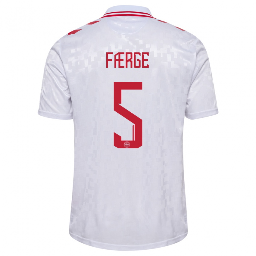 Niño Camiseta Dinamarca Emma Farge #5 Blanco 2ª Equipación 24-26 La Camisa