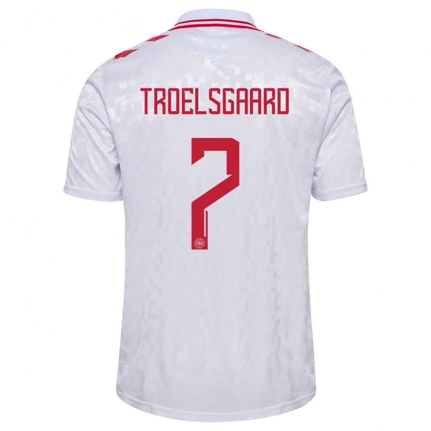 Niño Camiseta Dinamarca Sanne Troelsgaard #7 Blanco 2ª Equipación 24-26 La Camisa