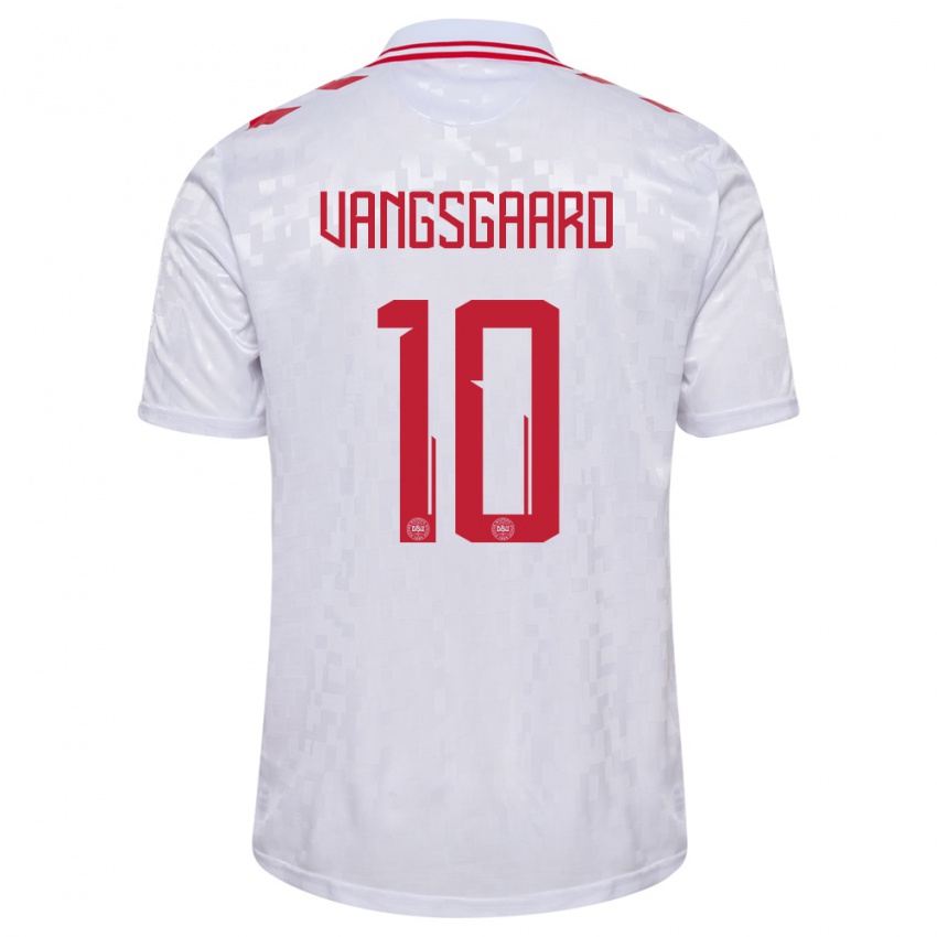 Niño Camiseta Dinamarca Amalie Vangsgaard #10 Blanco 2ª Equipación 24-26 La Camisa