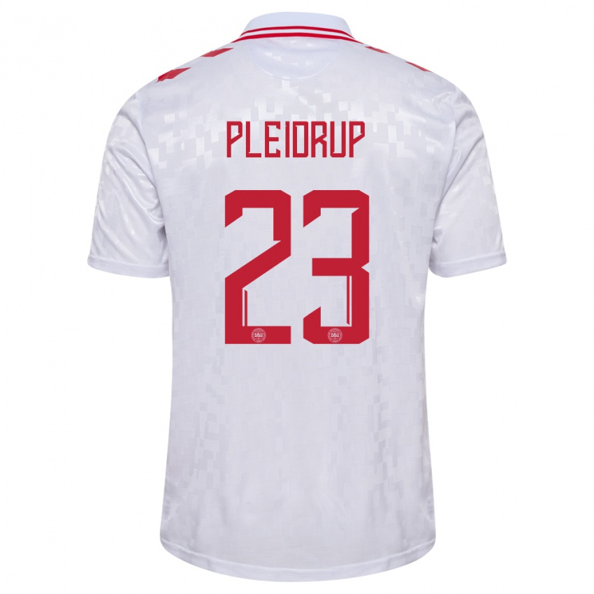 Niño Camiseta Dinamarca Caroline Pleidrup #23 Blanco 2ª Equipación 24-26 La Camisa