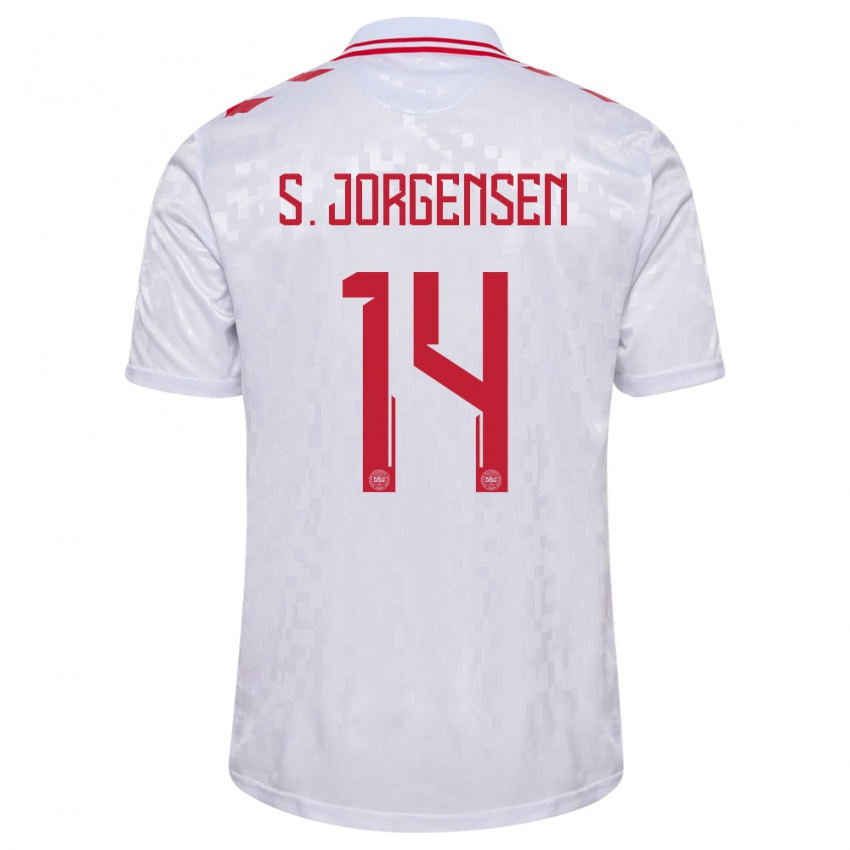 Niño Camiseta Dinamarca Sebastian Jorgensen #14 Blanco 2ª Equipación 24-26 La Camisa