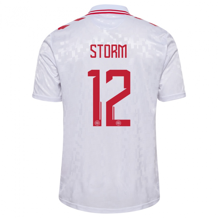 Niño Camiseta Dinamarca Tobias Storm #12 Blanco 2ª Equipación 24-26 La Camisa