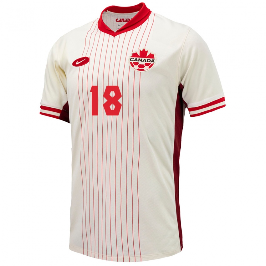 Niño Camiseta Canadá Dino Bontis #18 Blanco 2ª Equipación 24-26 La Camisa