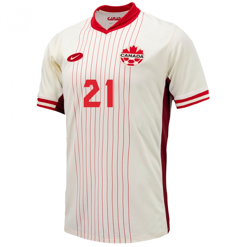 Niño Camiseta Canadá Lucas Ozimec #21 Blanco 2ª Equipación 24-26 La Camisa