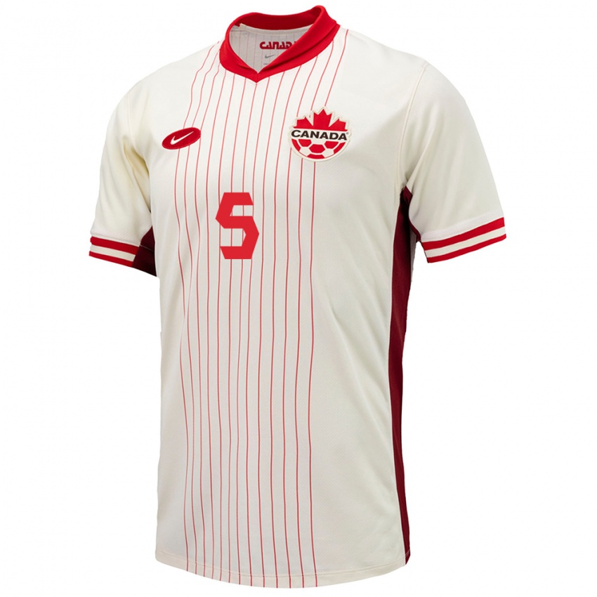 Niño Camiseta Canadá Chimere Omeze #5 Blanco 2ª Equipación 24-26 La Camisa