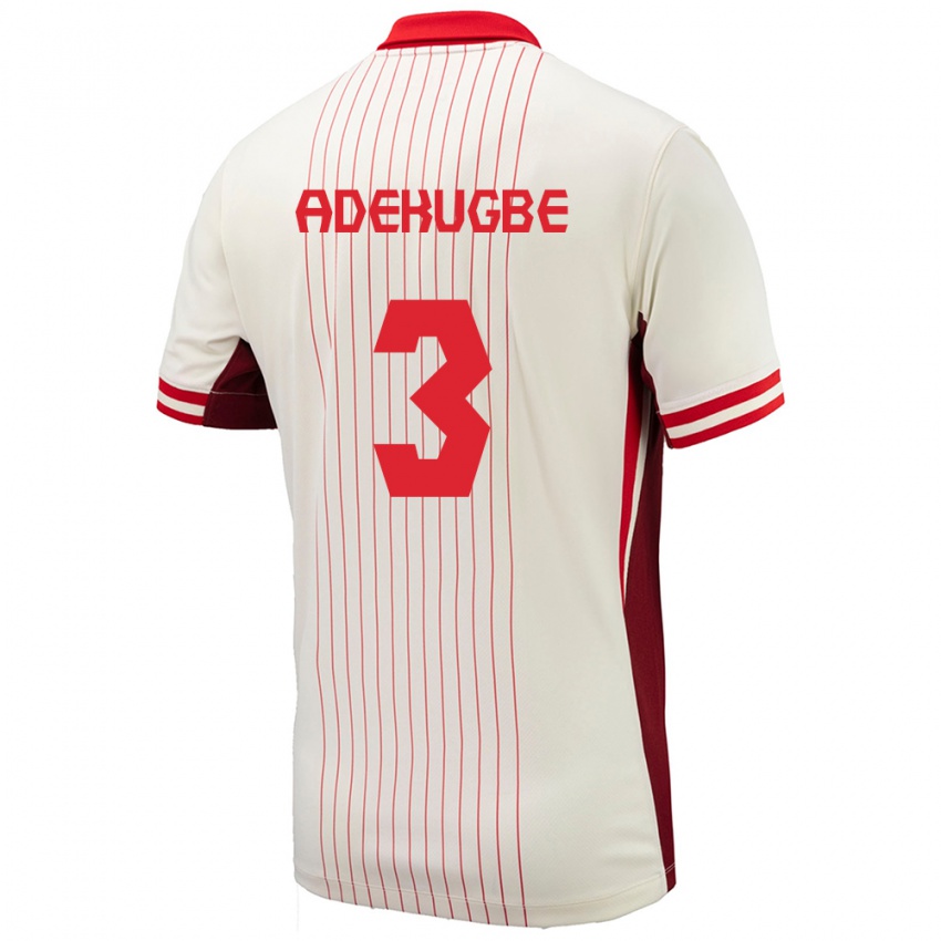 Niño Camiseta Canadá Samuel Adekugbe #3 Blanco 2ª Equipación 24-26 La Camisa