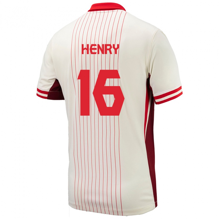 Niño Camiseta Canadá Mael Henry #16 Blanco 2ª Equipación 24-26 La Camisa