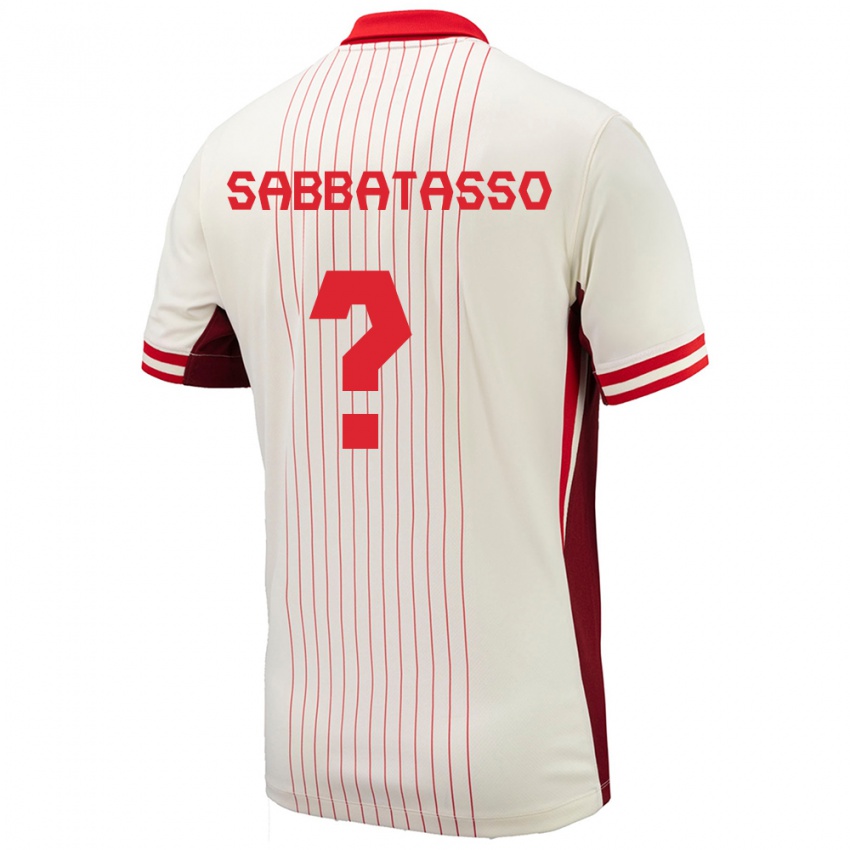 Niño Camiseta Canadá Jeronimo Sabbatasso #0 Blanco 2ª Equipación 24-26 La Camisa
