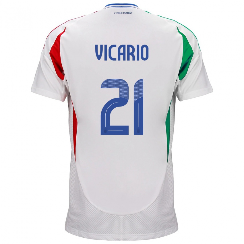 Niño Camiseta Italia Guglielmo Vicario #21 Blanco 2ª Equipación 24-26 La Camisa