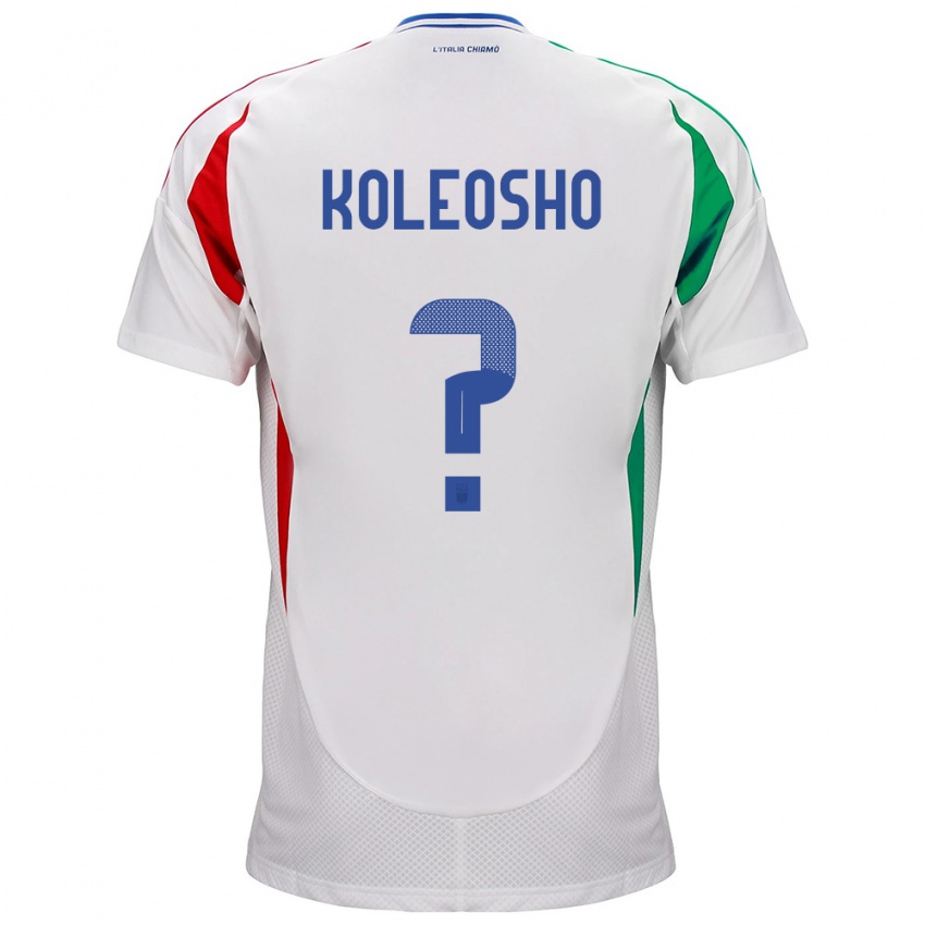 Niño Camiseta Italia Luca Koleosho #0 Blanco 2ª Equipación 24-26 La Camisa