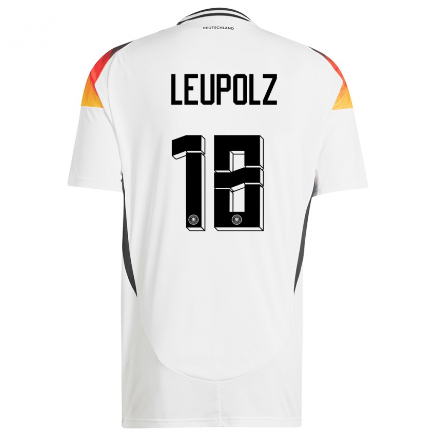 Hombre Camiseta Alemania Melanie Leupolz #18 Blanco 1ª Equipación 24-26 La Camisa