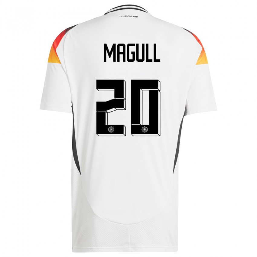 Hombre Camiseta Alemania Lina Magull #20 Blanco 1ª Equipación 24-26 La Camisa