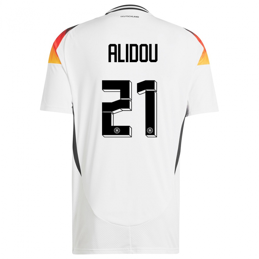 Hombre Camiseta Alemania Faride Alidou #21 Blanco 1ª Equipación 24-26 La Camisa