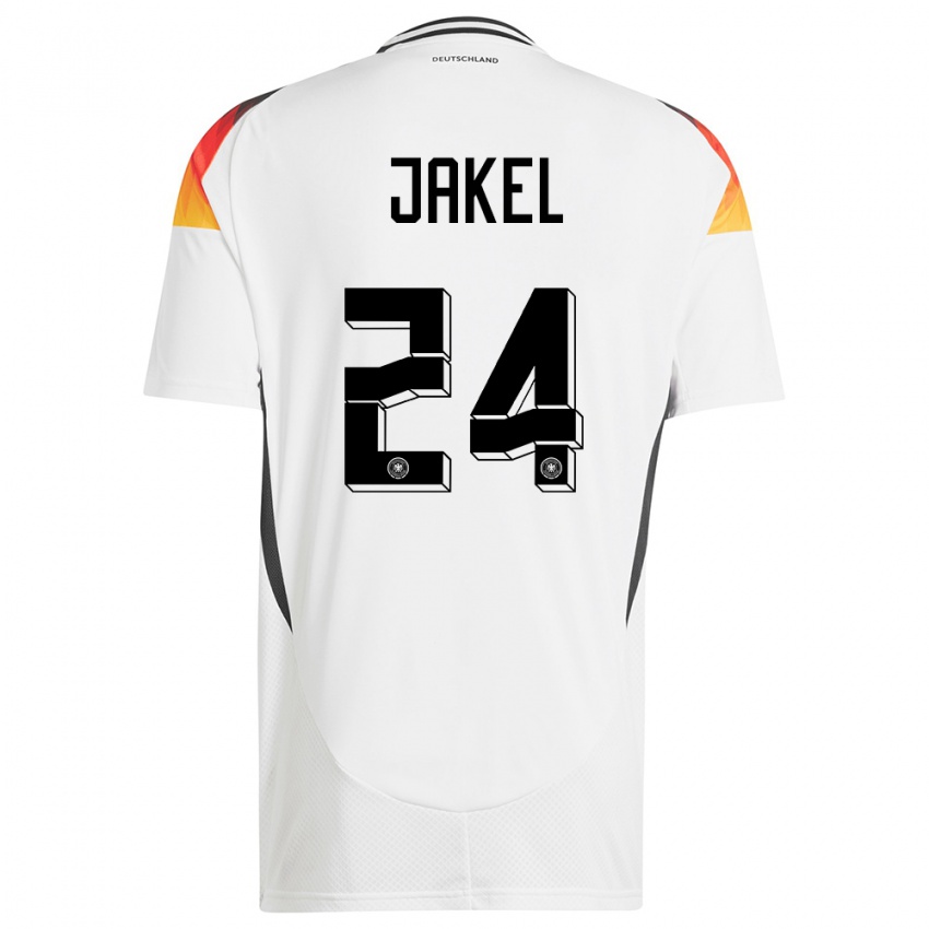 Hombre Camiseta Alemania Frederik Jakel #24 Blanco 1ª Equipación 24-26 La Camisa