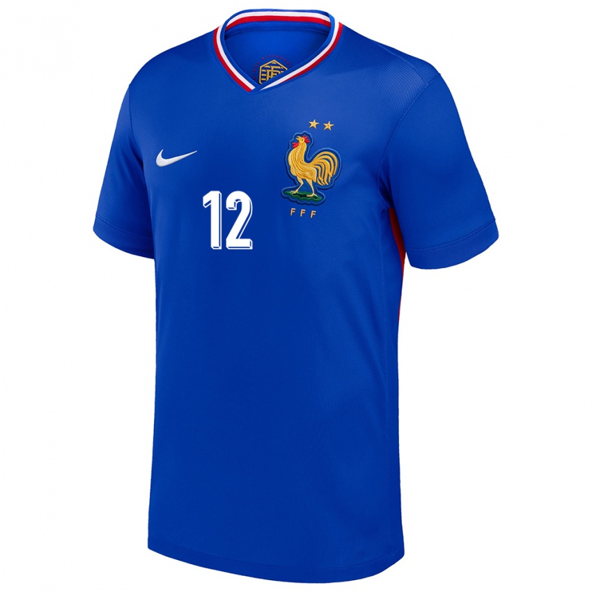 Hombre Camiseta Francia Christopher Nkunku #12 Azul 1ª Equipación 24-26 La Camisa