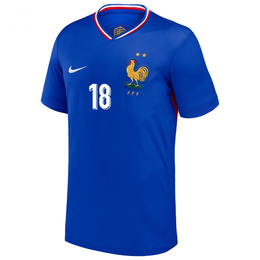 Hombre Camiseta Francia Faustine Robert #18 Azul 1ª Equipación 24-26 La Camisa