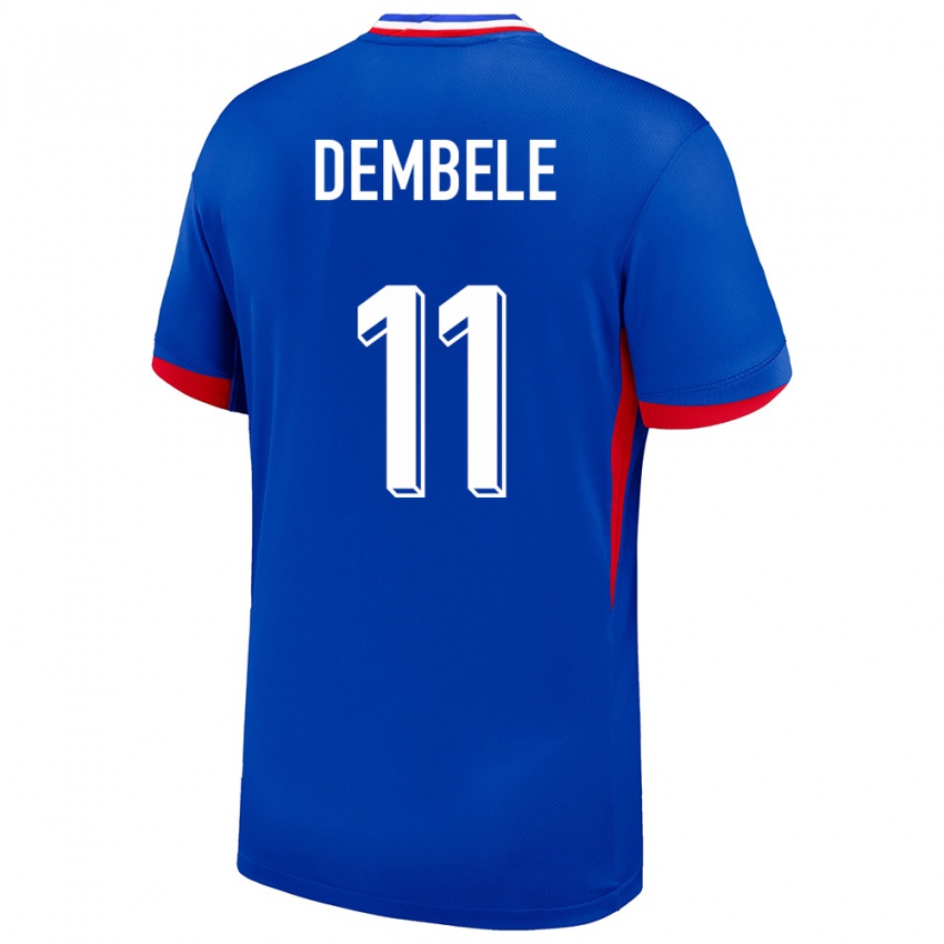 Hombre Camiseta Francia Ousmane Dembele #11 Azul 1ª Equipación 24-26 La Camisa