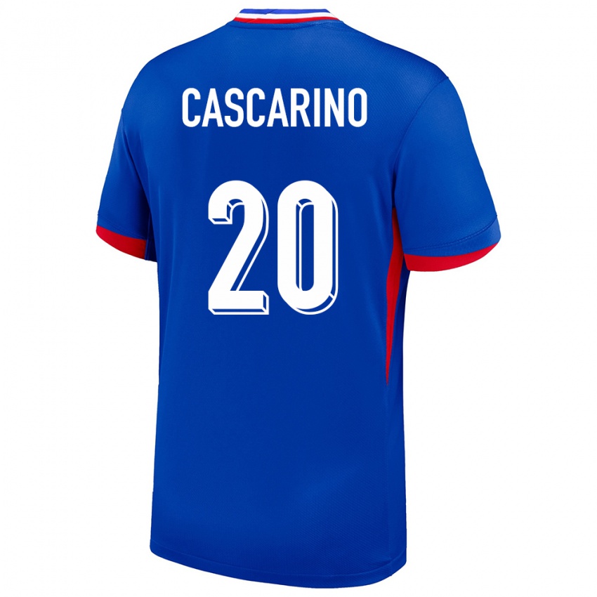 Hombre Camiseta Francia Delphine Cascarino #20 Azul 1ª Equipación 24-26 La Camisa